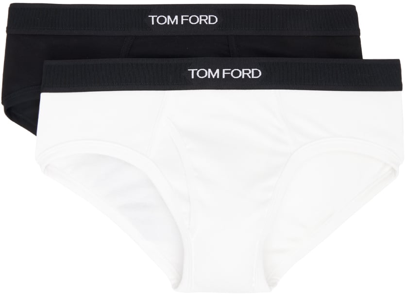 

Комплект из двух черно-белых трусов TOM FORD