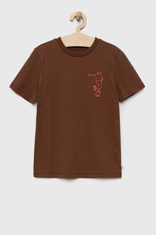 

Хлопковая футболка для детей Gap, коричневый