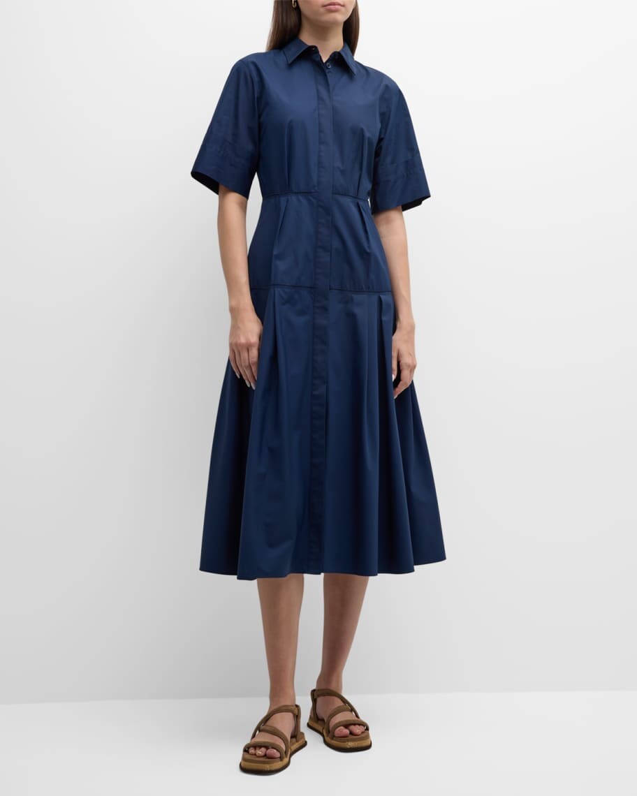 

Плиссированное платье-рубашка миди Lafayette 148 New York