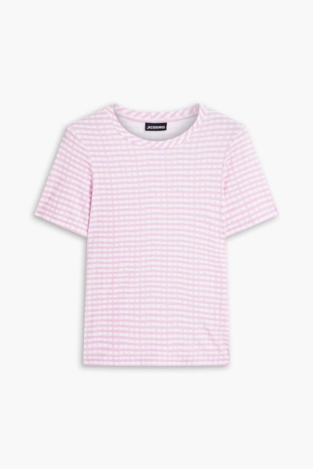 

Футболка Vichy из джерси в мелкую клетку Jacquemus, розовый