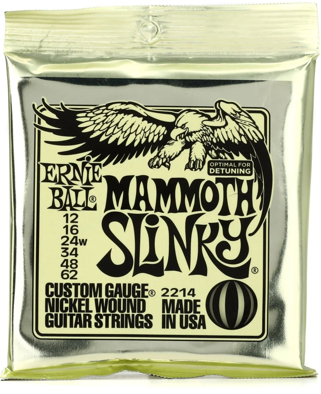 

Струны для электрогитары Ernie Ball 2214 Slinky с никелевой обмоткой — .012-.062 Mammoth Slinky