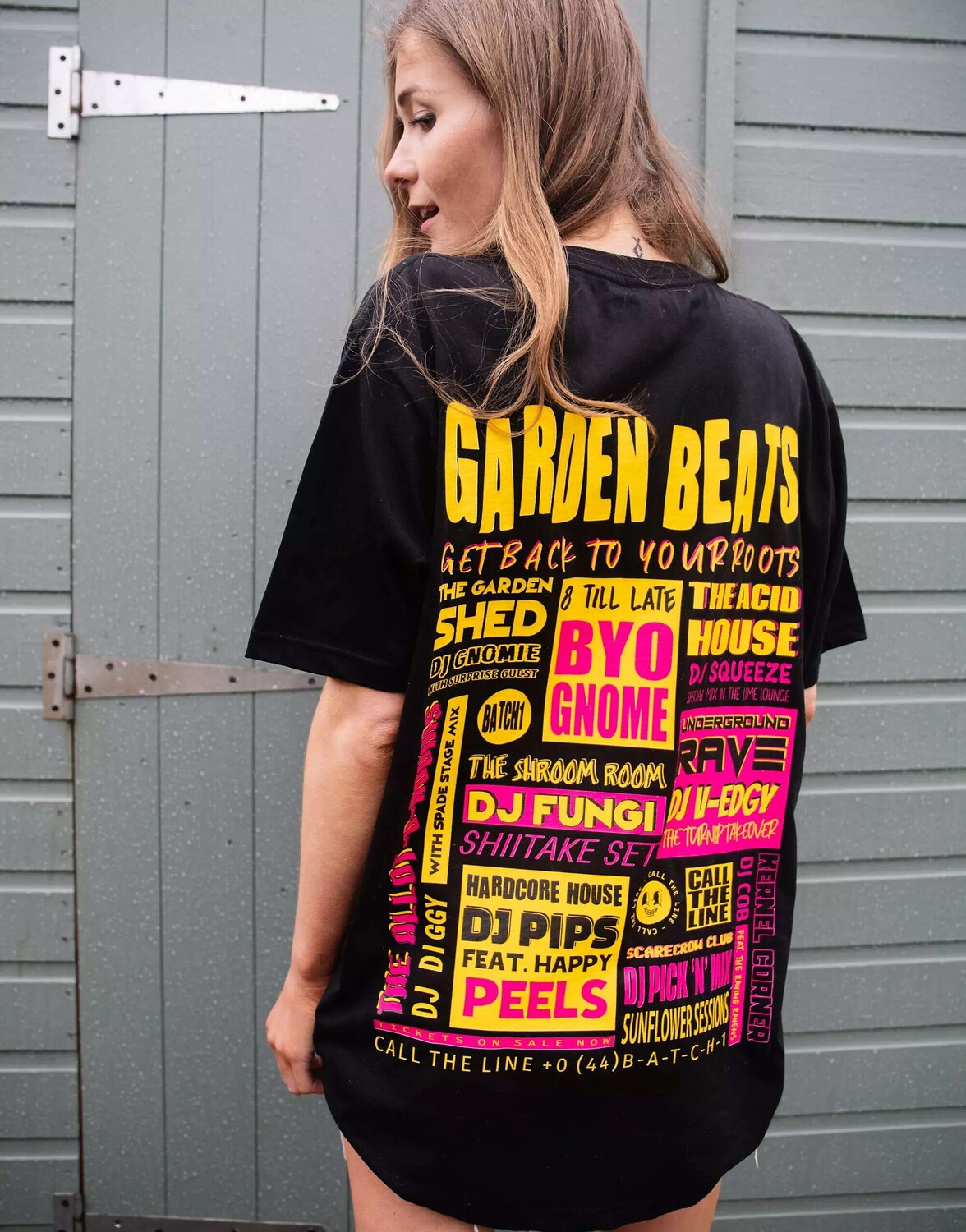 

Черная футболка унисекс Garden Beats Festival с постером Batch1, Черный