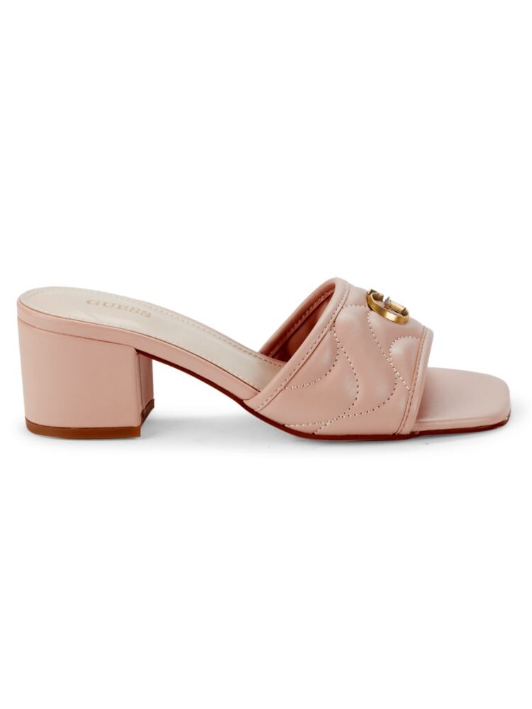 

Стеганые босоножки-мюли Ulliy на блочном каблуке Guess, цвет Light Pink