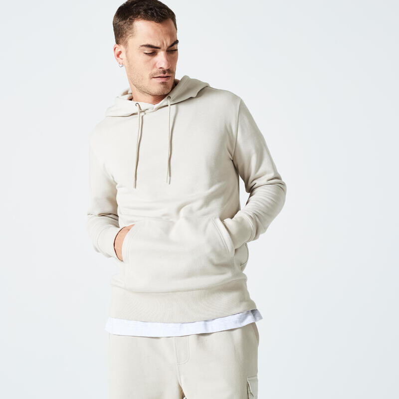 

Мужская толстовка Fitness 500 Essential с льняным капюшоном DOMYOS, цвет beige