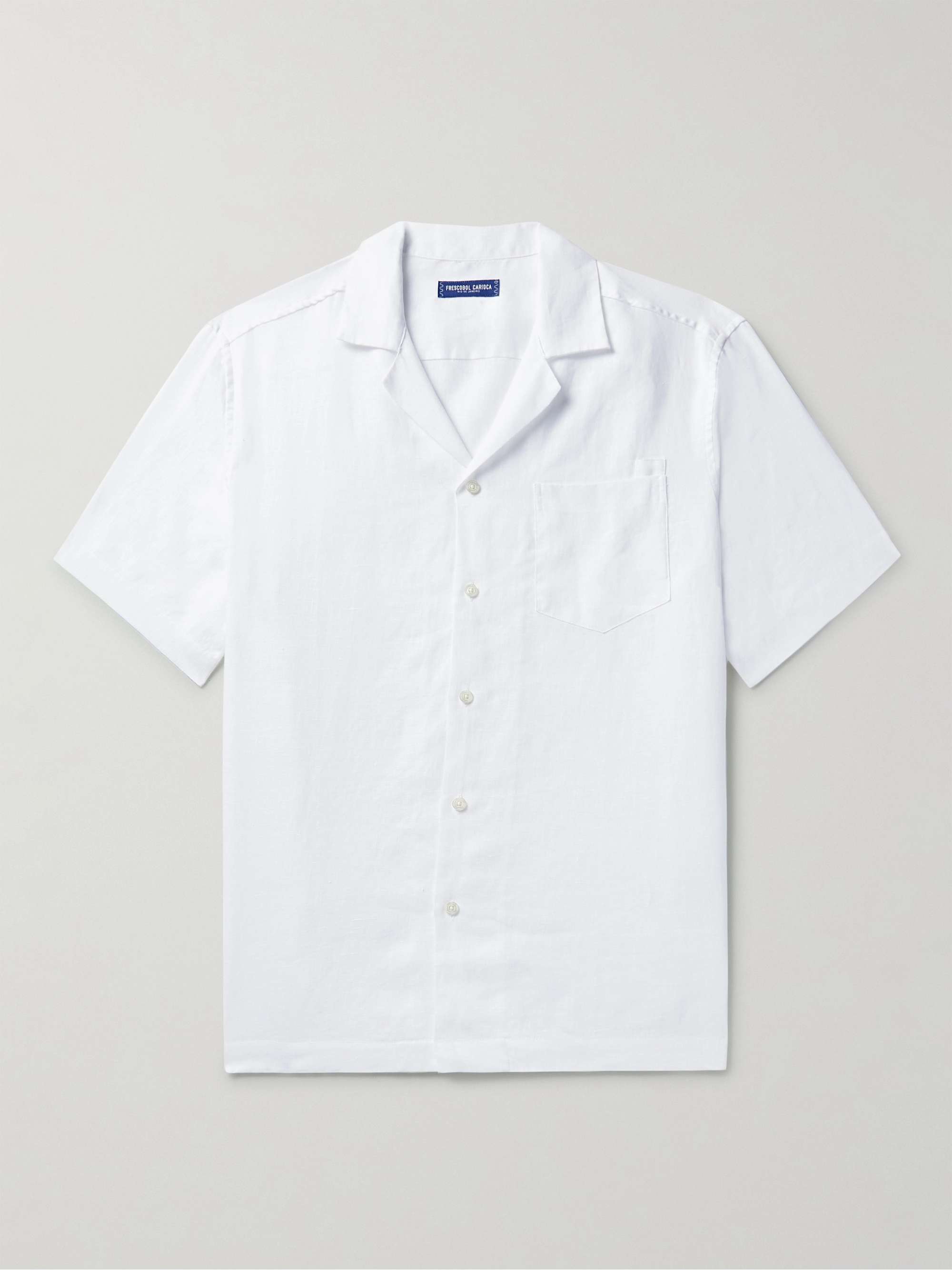 Льняная рубашка Angelo Camp-Collar Frescobol Carioca, белый