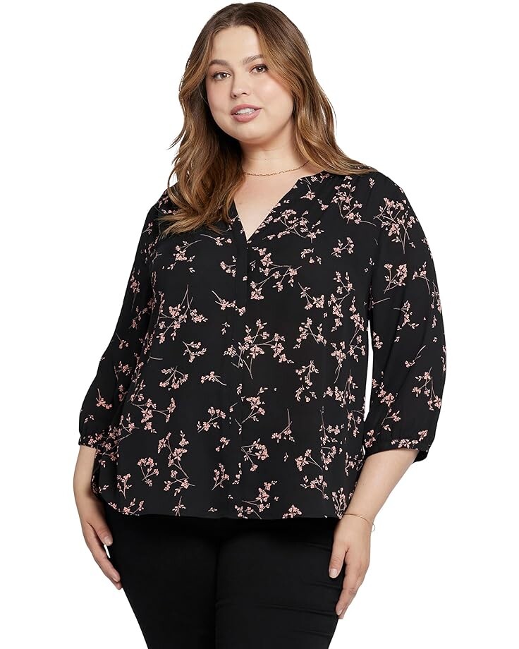 блуза nydj pintuck blouse цвет wild hearts Блуза NYDJ Plus Size Pintuck, цвет CYNTHIANA