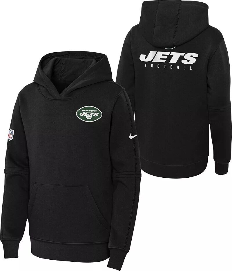 

Черный пуловер с капюшоном Nike Youth New York Jets Sideline Club