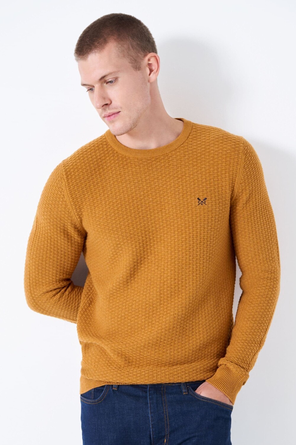 

Свитер с круглым вырезом Crew Clothes из органического хлопка Crew Clothing Company, желтый