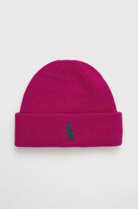 Шерстяная шапка Polo Ralph Lauren, розовый