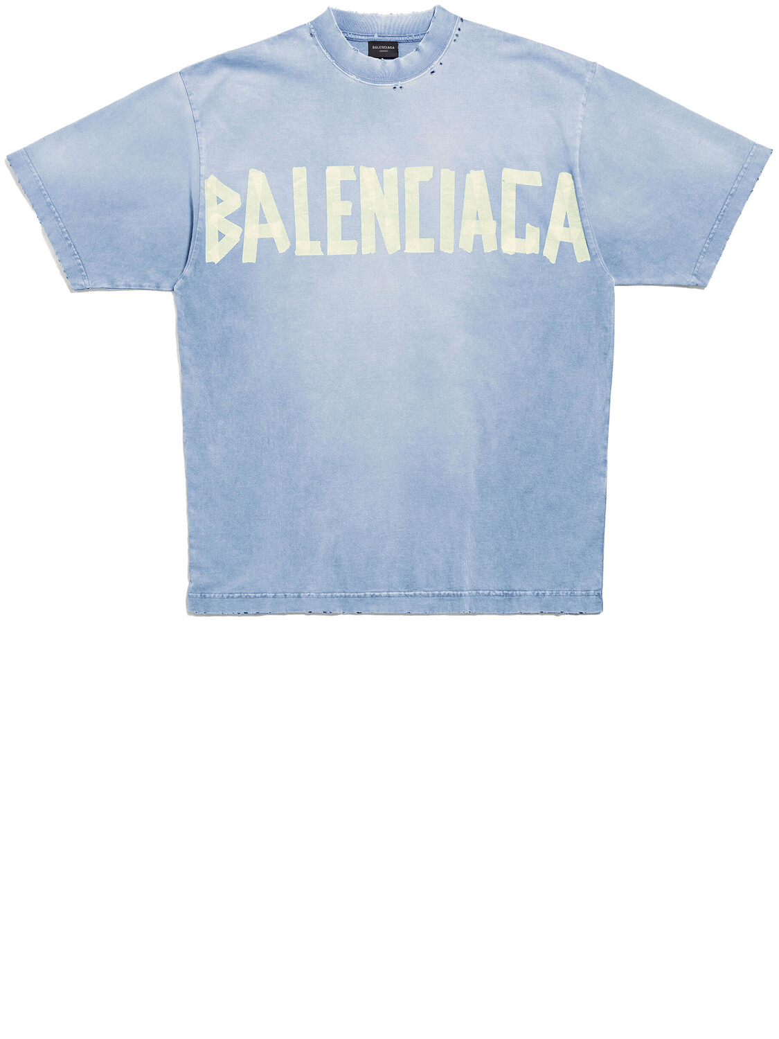 

Футболка Balenciaga Tape Type, светло-синий