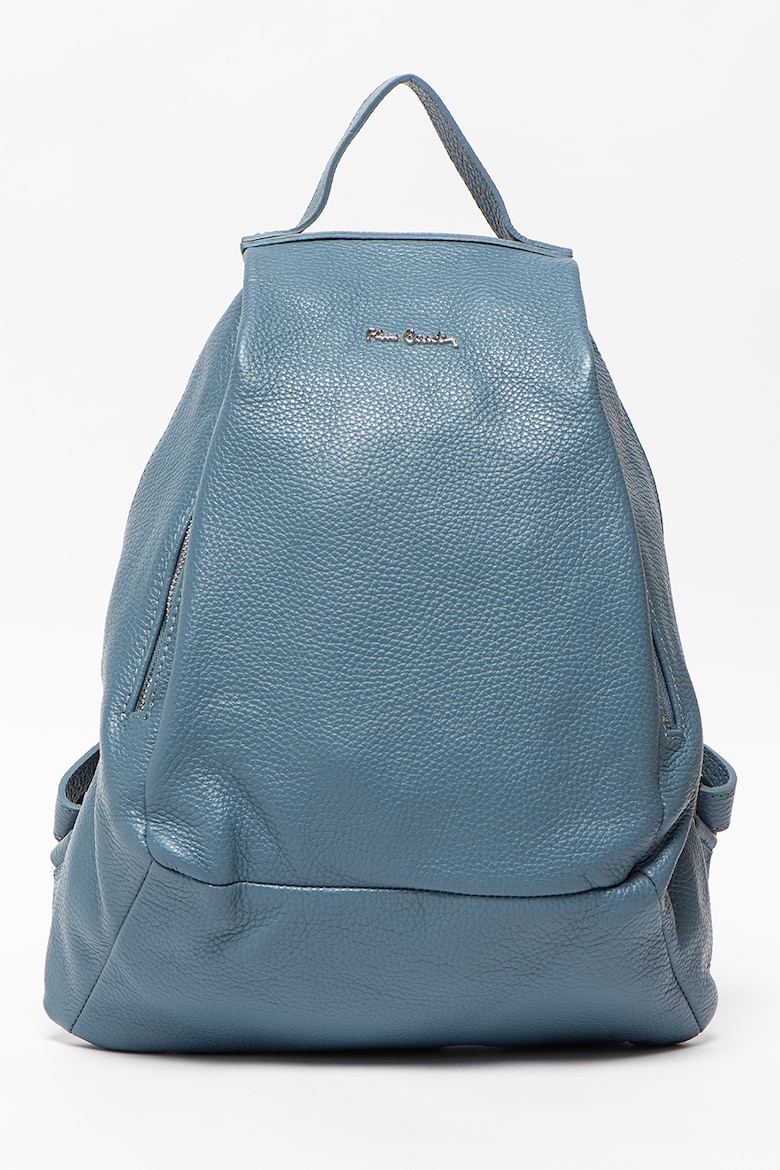 Кожаный рюкзак с логотипом Pierre Cardin, синий