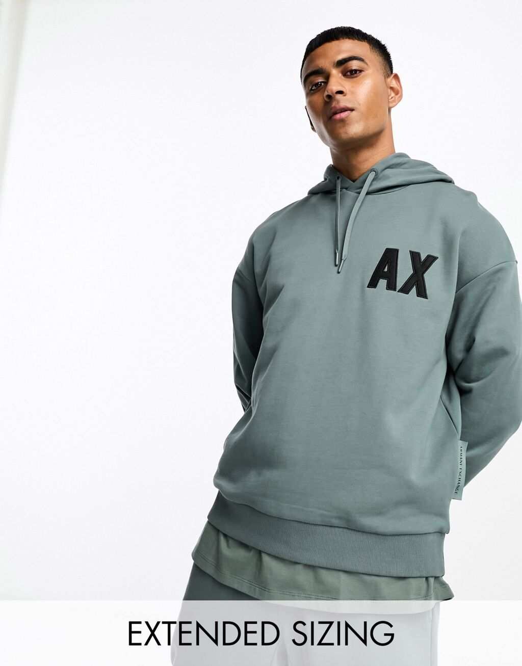 

Темно-зеленая толстовка с логотипом Armani Exchange, Зеленый