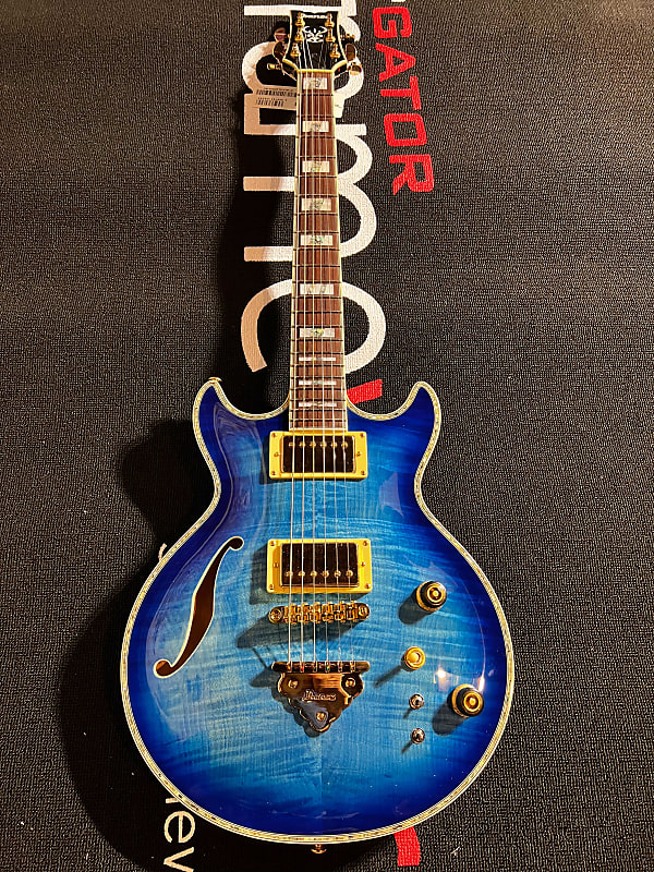 полуакустическая гитара ibanez ar520hfm lbb Электрогитара Ibanez AR520HFM Hollowbody Electric Guitar - Light Blue Burst