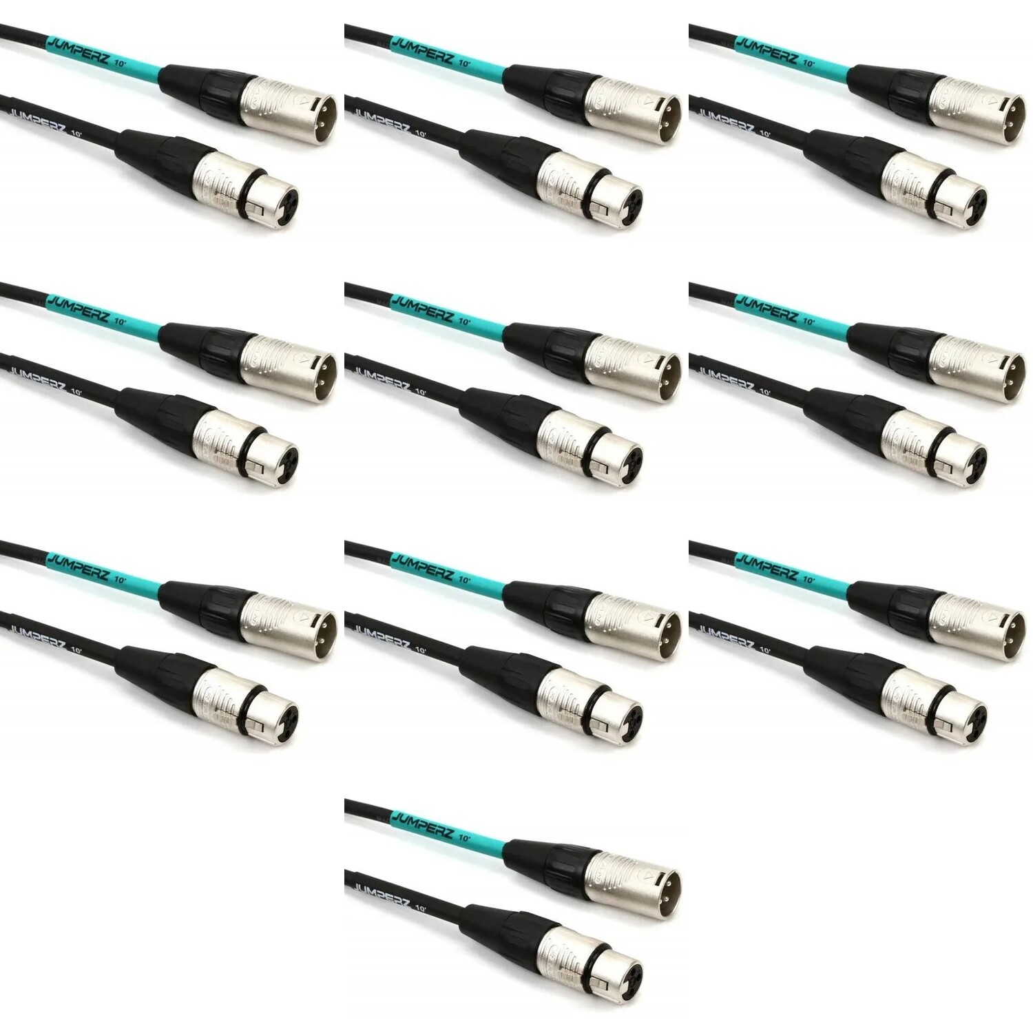

Микрофонный кабель JUMPERZ JBM Blue Line — 10 футов (10 шт.)