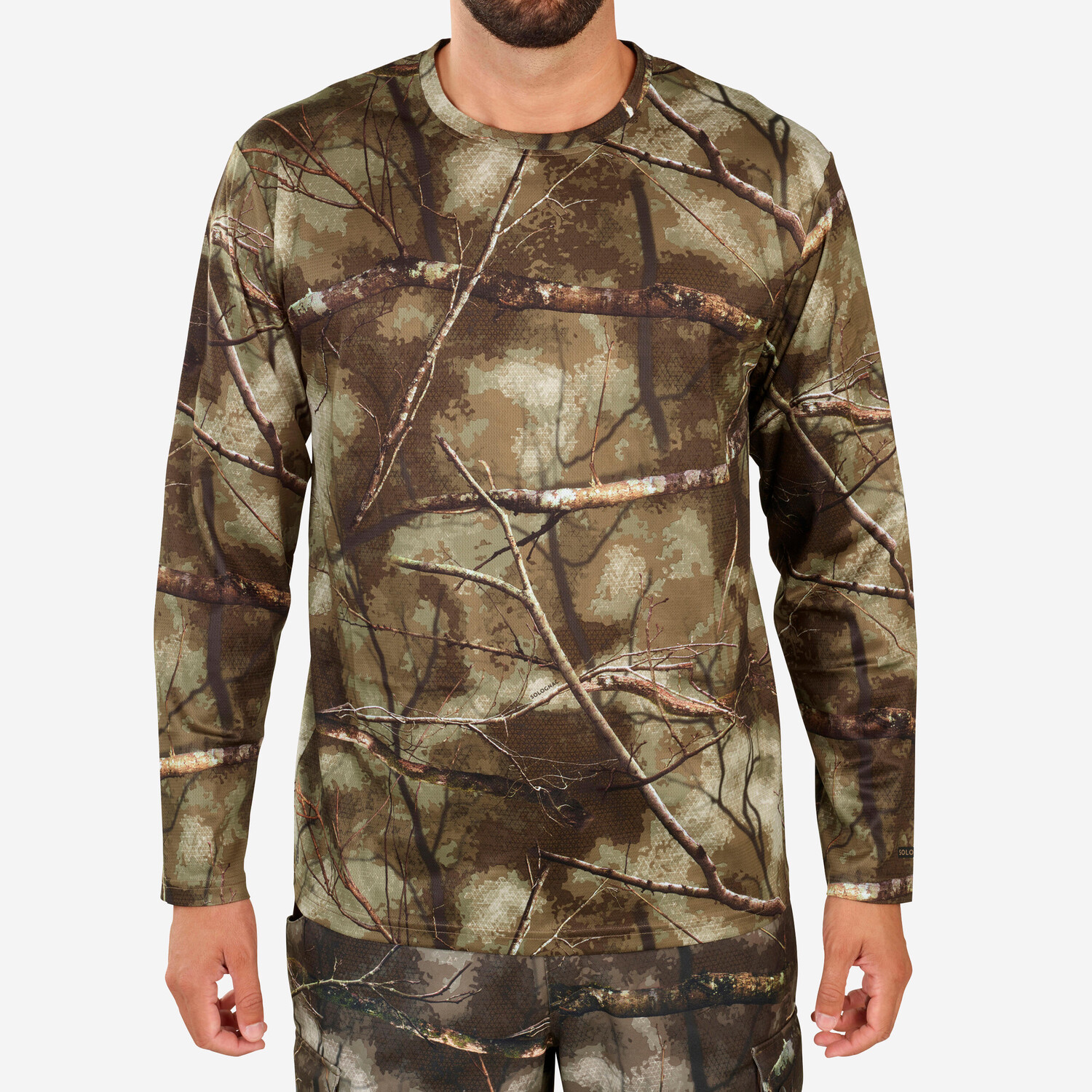 

ДЫШАЩАЯ ФУТБОЛКА С ДЛИННЫМ РУКАВОМ TREEMETIC 100 CAMOUFLAGE Solognac