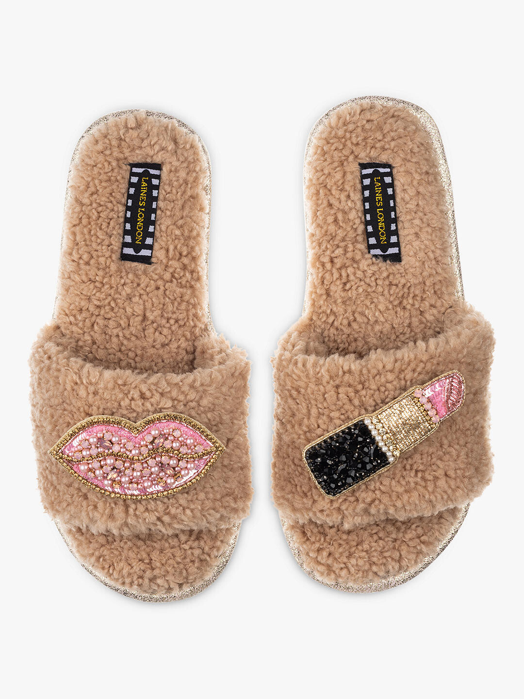 

Шлепанцы Laines London Teddy с отделкой в виде складок, цвет Toffee