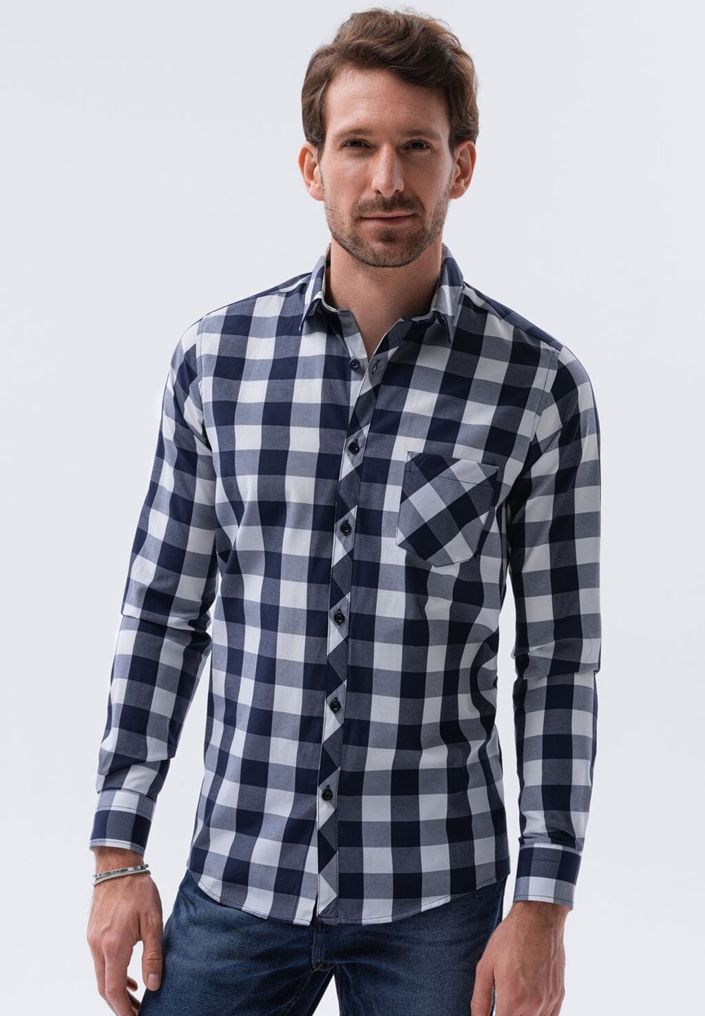 

Рубашка CHECK WITH LONG SLEEVES Ombre, цвет navy