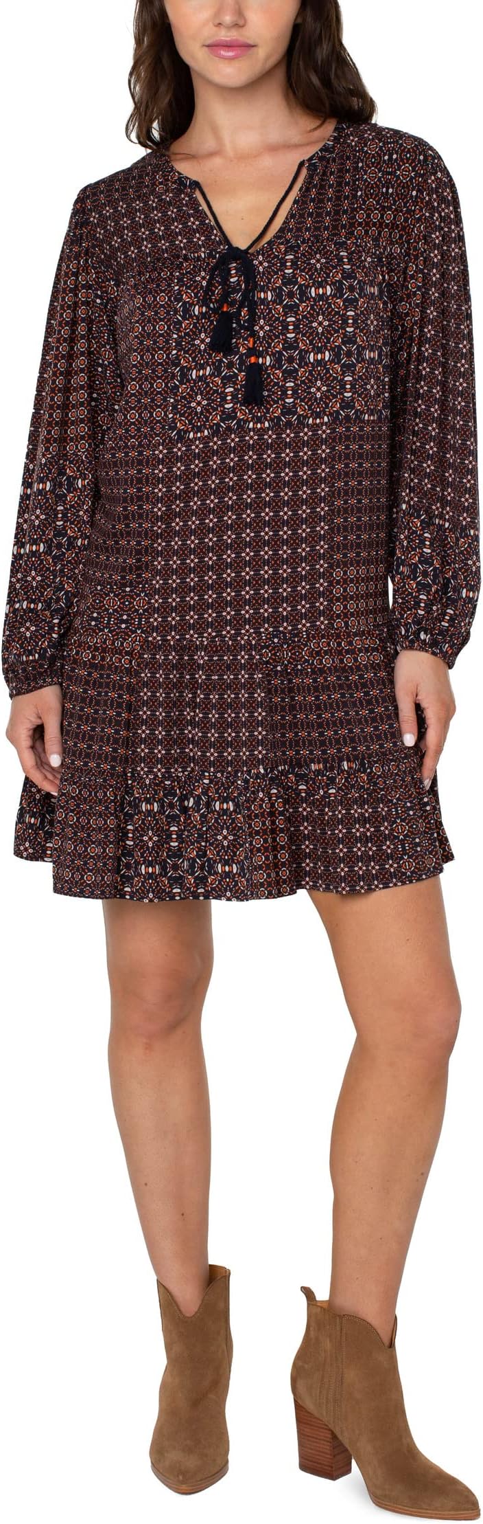 цена Платье-рубашка в стиле бохо Liverpool Los Angeles, цвет Patchwork Geo Ditsy Print