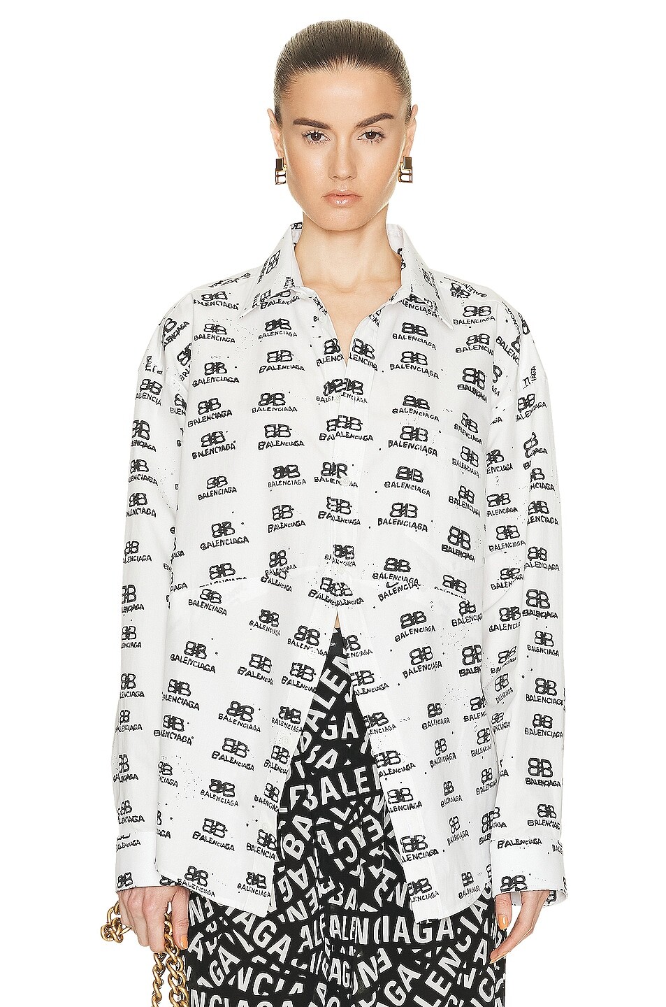 

Рубашка Balenciaga Swing, цвет White & Black