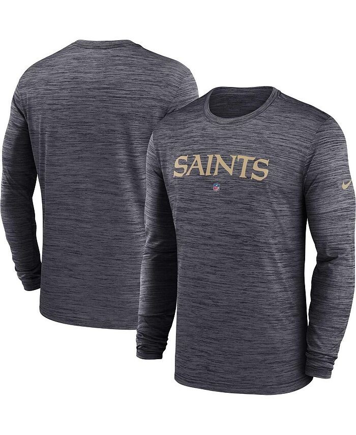 

Мужская черная футболка с длинным рукавом New Orleans Saints Sideline Team Velocity Performance Nike, черный