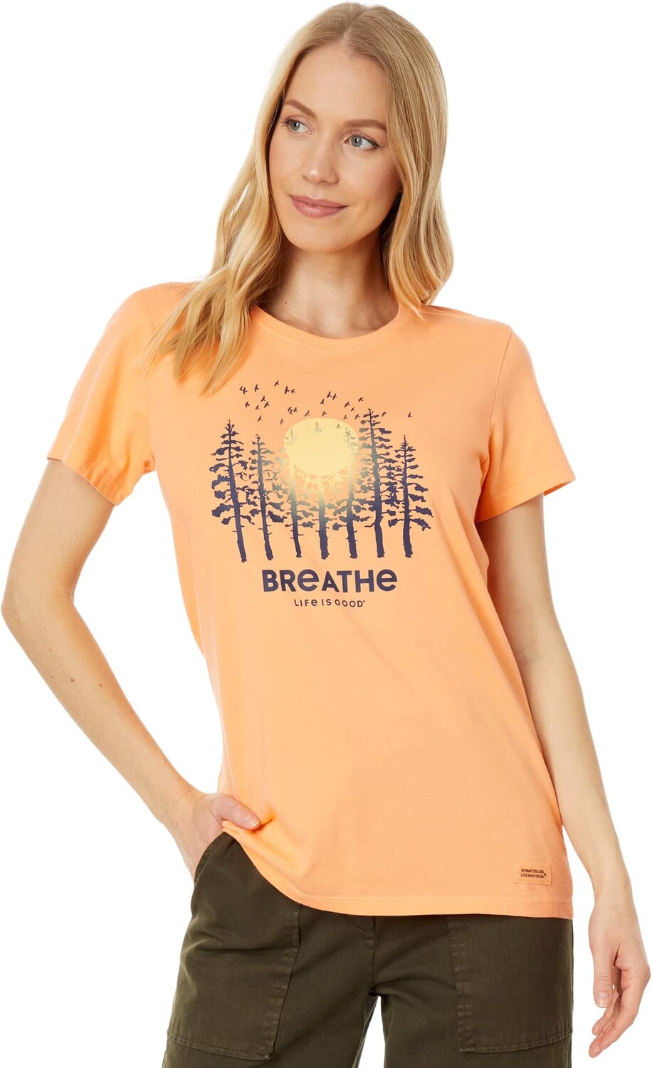

Футболка Breathe Forest Crusher с короткими рукавами Life is Good, цвет Canyon Orange