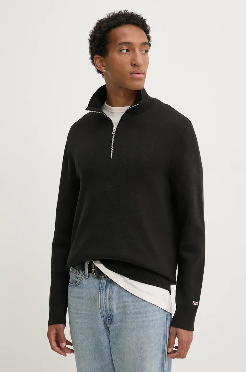 

Хлопковый свитер Tommy Jeans, черный