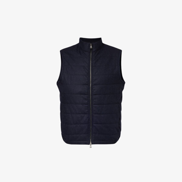 

Шерстяной жилет стандартного кроя с подкладкой и подкладкой Oscar Jacobson, синий