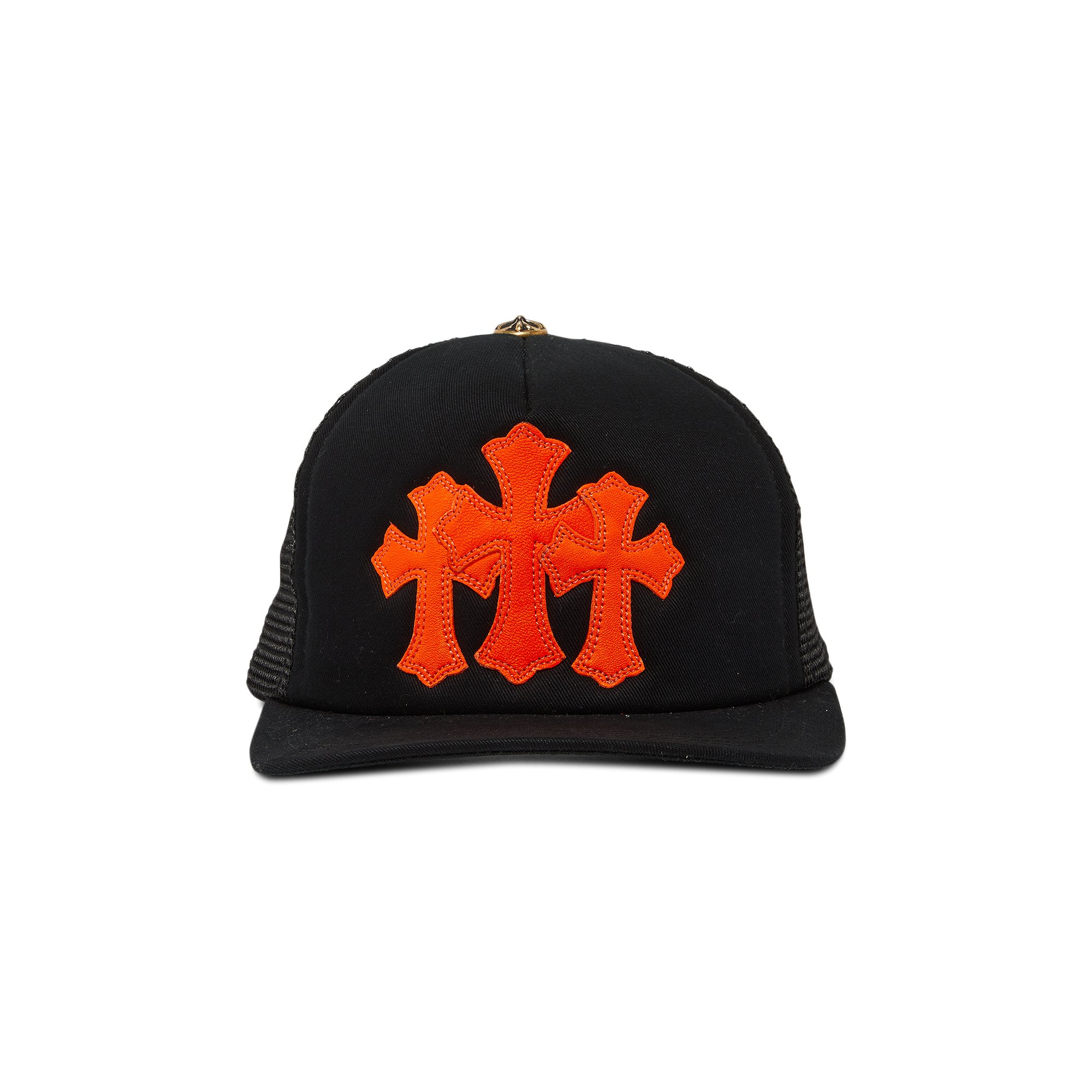 Эксклюзивная кепка дальнобойщика Chrome Hearts St. Barths Cemetery Cross, цвет черный/оранжевый цена и фото