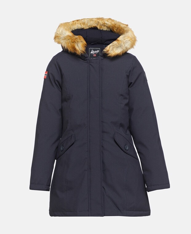 

Парка с меховой отделкой Geographical Norway, темно-синий