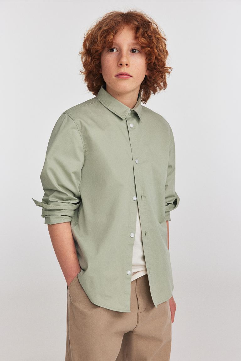 Хлопчатобумажную рубашку H&M, зеленый mishow китайский стиль топ на пуговицах для женщин лето 2023 пышные рукава одноцветные отложной воротник однобортные блузки mxc35c0059