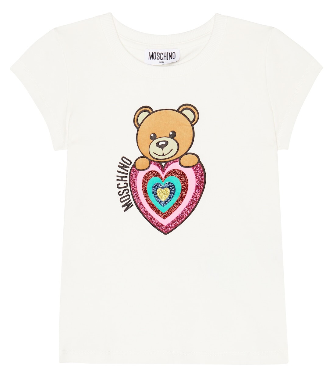 

Футболка с блестящим логотипом Moschino, белый