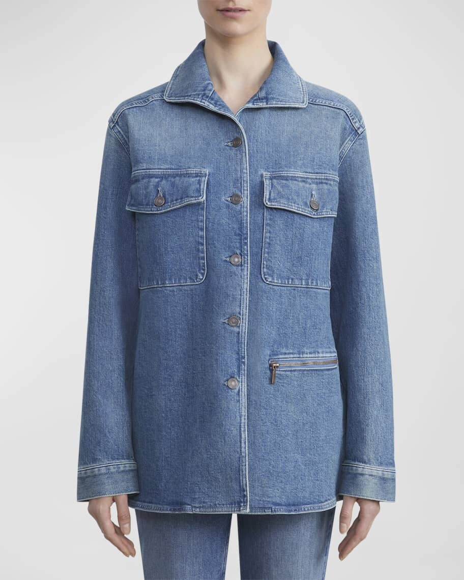

Джинсовая куртка на пуговицах Chore Lafayette 148 New York, Синий
