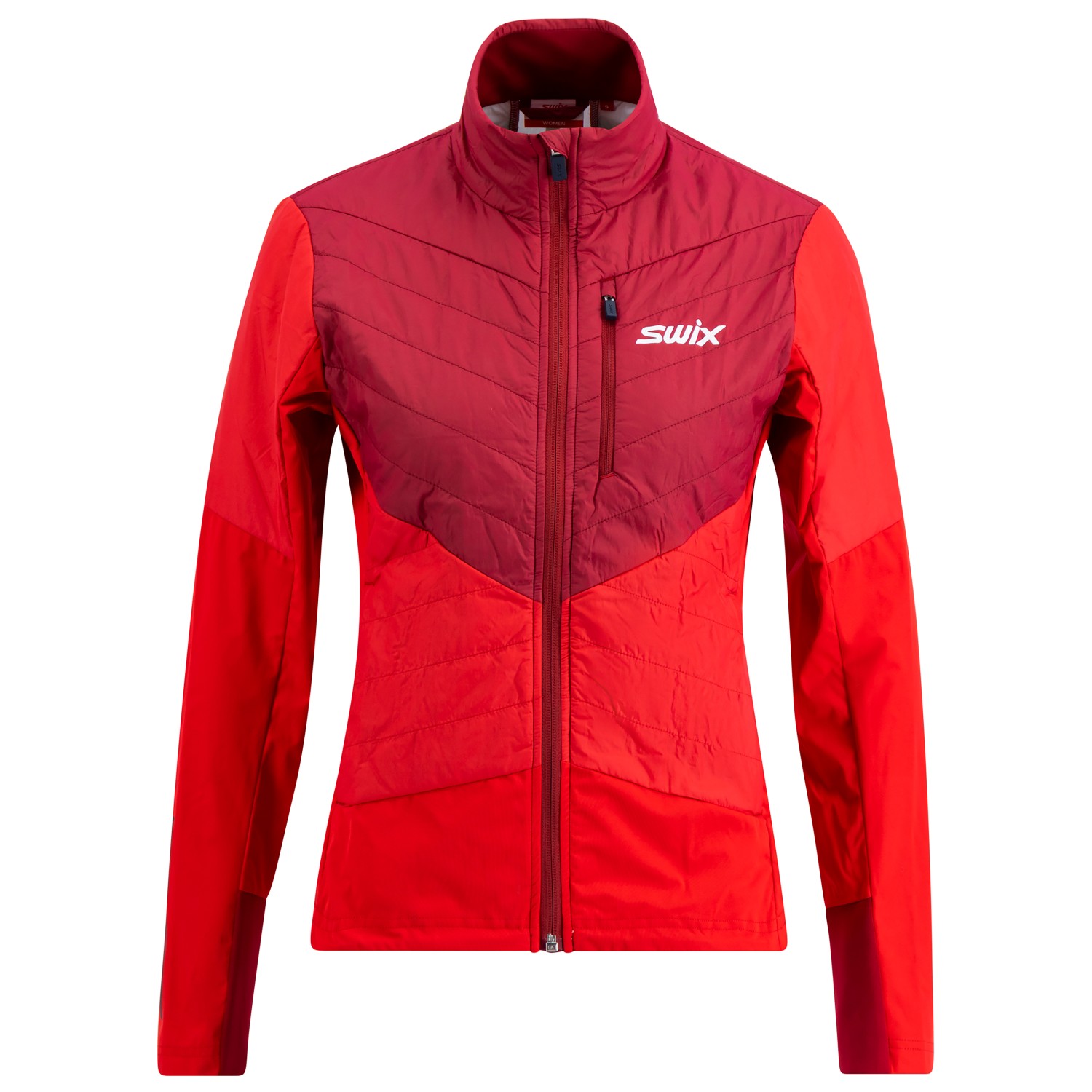Куртка для беговых лыж Swix Women's Dynamic Hybrid Insulated, цвет Rhubarb Red/Swix Red