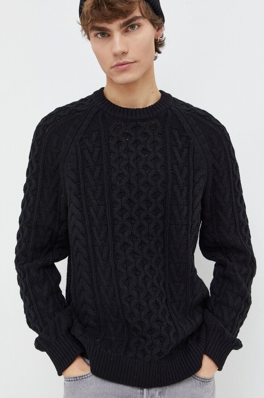 

Свитер из смесовой шерсти Abercrombie & Fitch, черный