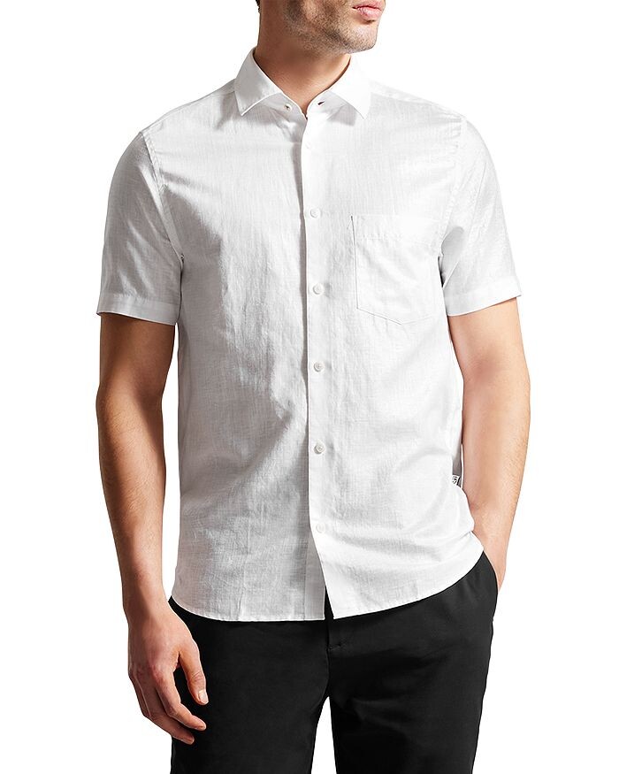 

Рубашка с коротким рукавом из льна и хлопка Kingfrd Ted Baker