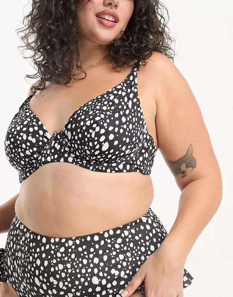

Одноцветный лиф бикини на косточках ASOS DESIGN Curve