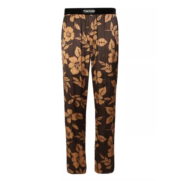 

Брюки silk pajama-style pants Tom Ford, коричневый