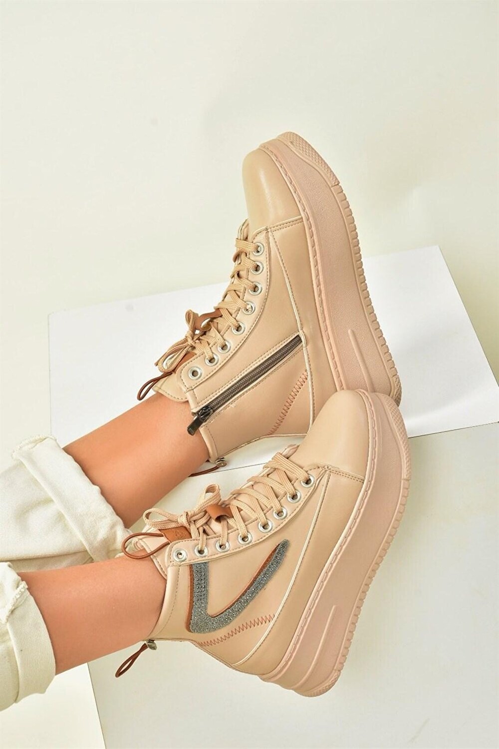 

N9730101 Светло-коричневые женские ботинки Fox Shoes, Коричневый, N9730101 Светло-коричневые женские ботинки Fox Shoes