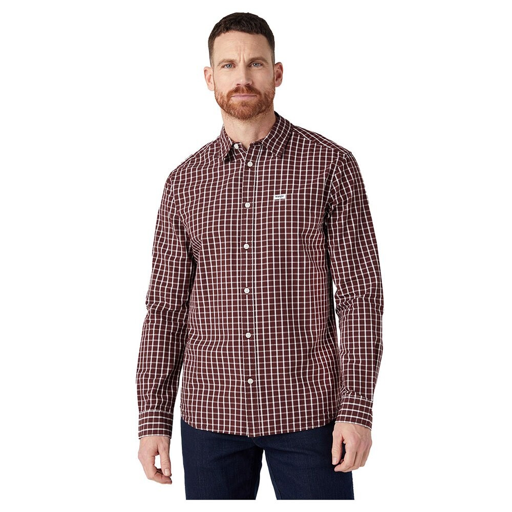 

Рубашка с длинным рукавом Wrangler 1 Pocket Regular Fit, коричневый