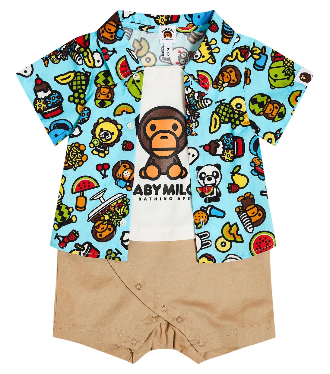

Комбинезон baby milo с принтом Bape Kids, мультиколор