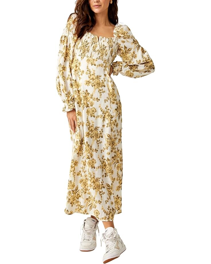 

Платье Free People Jaymes Midi, кремовый, Бежевый