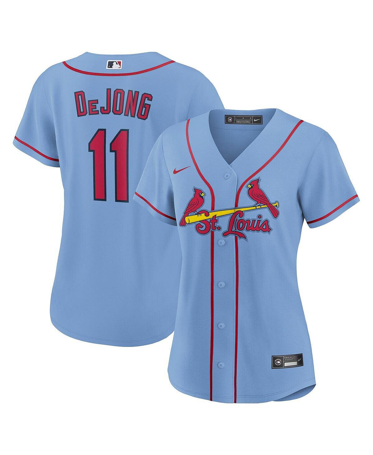 

Женская голубая футболка Paul Dejong St. Louis Cardinals, альтернативная реплика игрока Nike