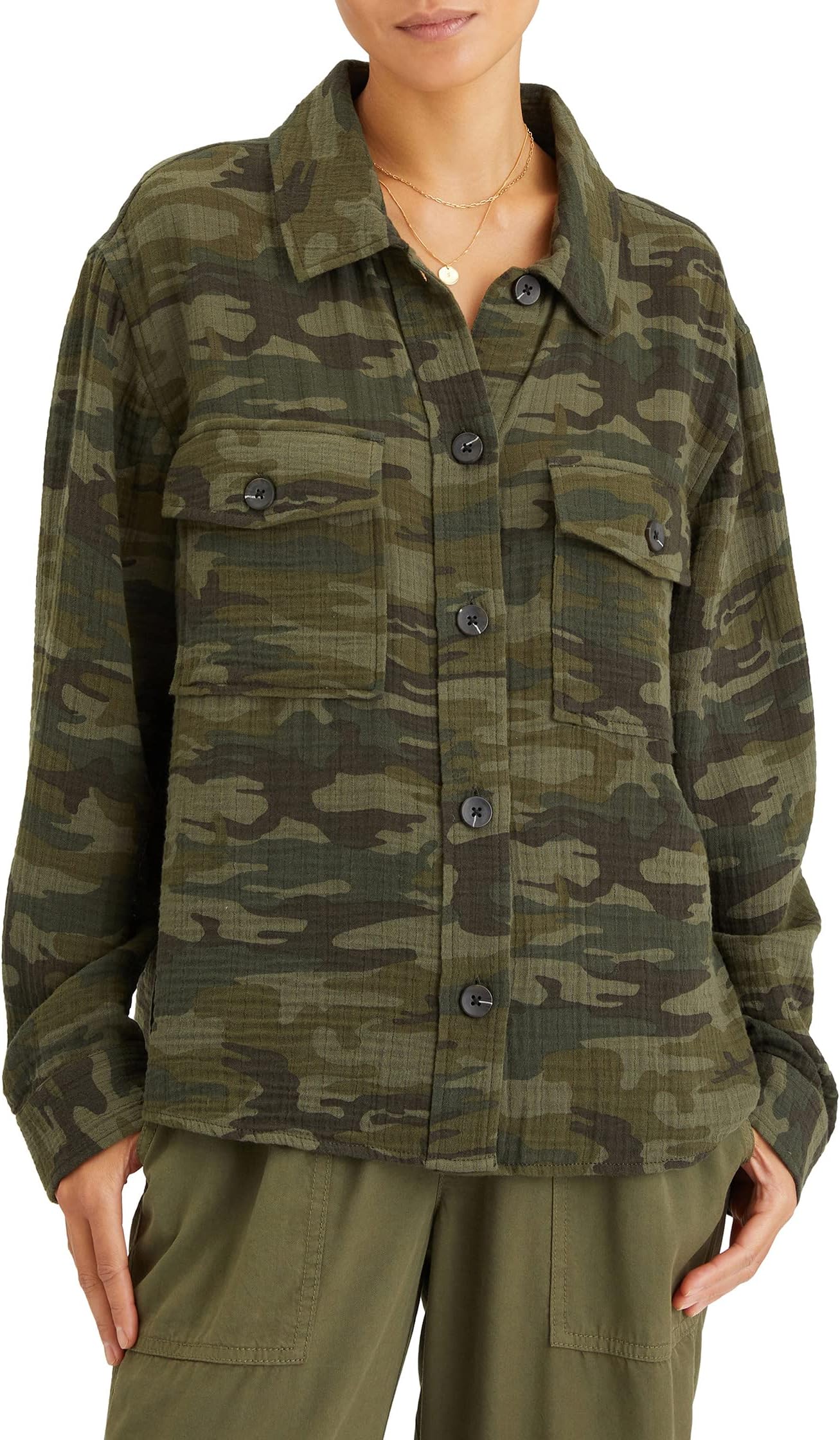 цена Куртка Cropped Shirt Jacket Sanctuary, цвет Safari Camo
