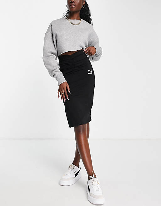 

Черная юбка миди со сборками Puma — эксклюзивно на ASOS