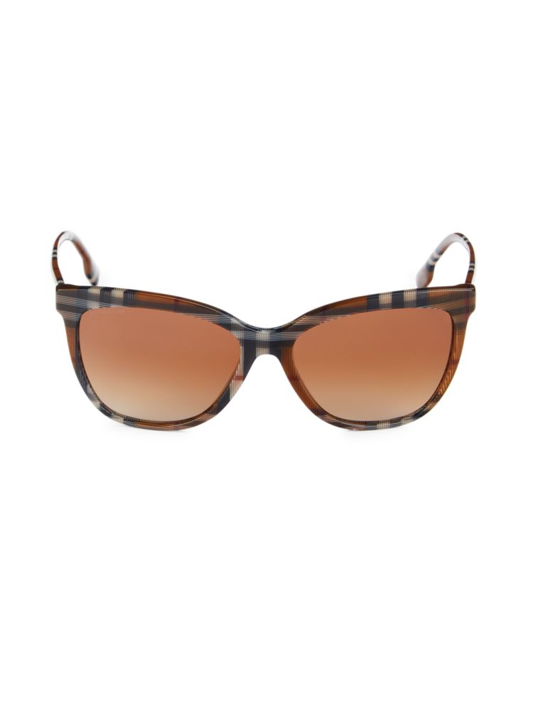 Квадратные солнцезащитные очки 56MM Burberry, коричневый цена и фото