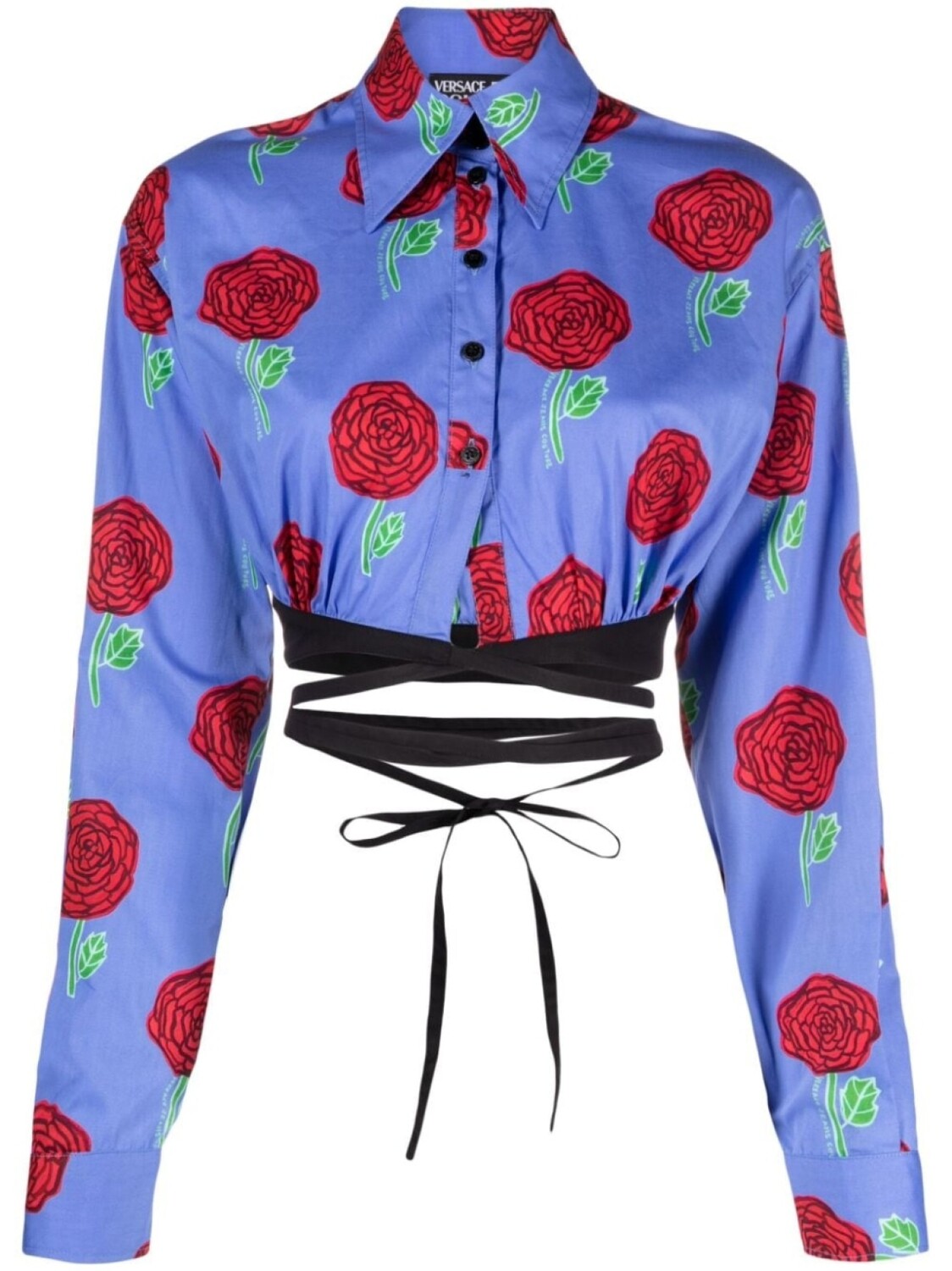 

Versace Jeans Couture укороченная блузка с цветочным принтом, синий