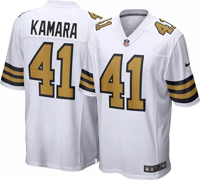 Мужская белая игровая майка Nike New Orleans Saints Alvin Kamara #41