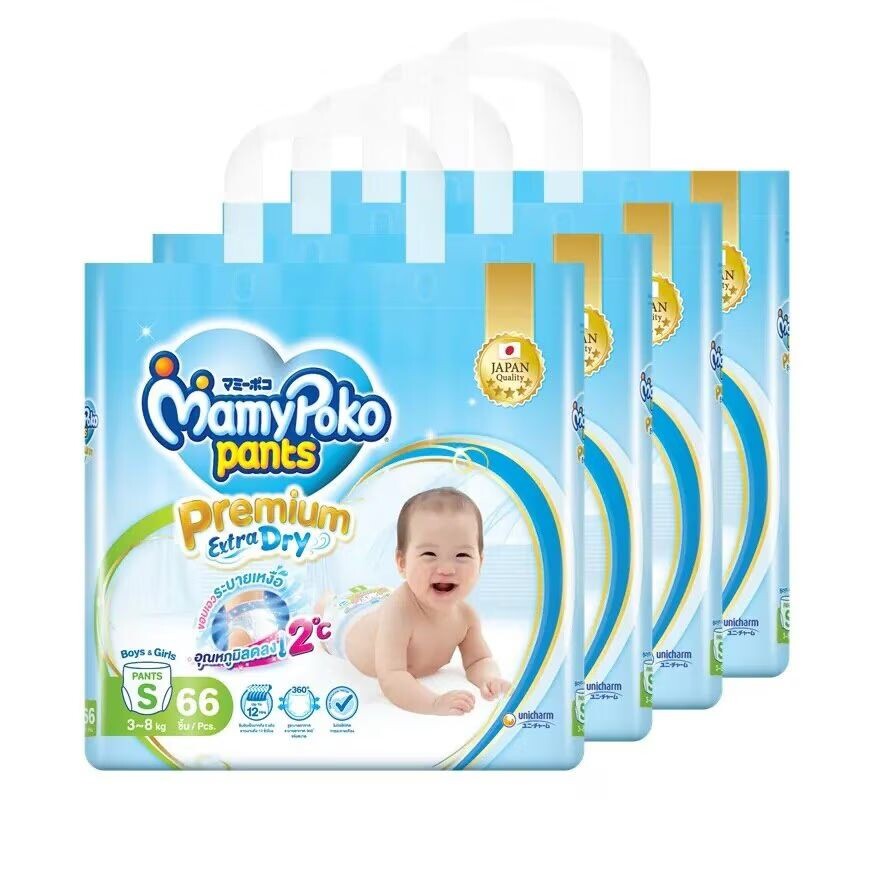 

Mamy Poko Брюки Premium Extra Dry, размер S 66X4, упаковка ผ้าอ้อมเด็ก, Blue