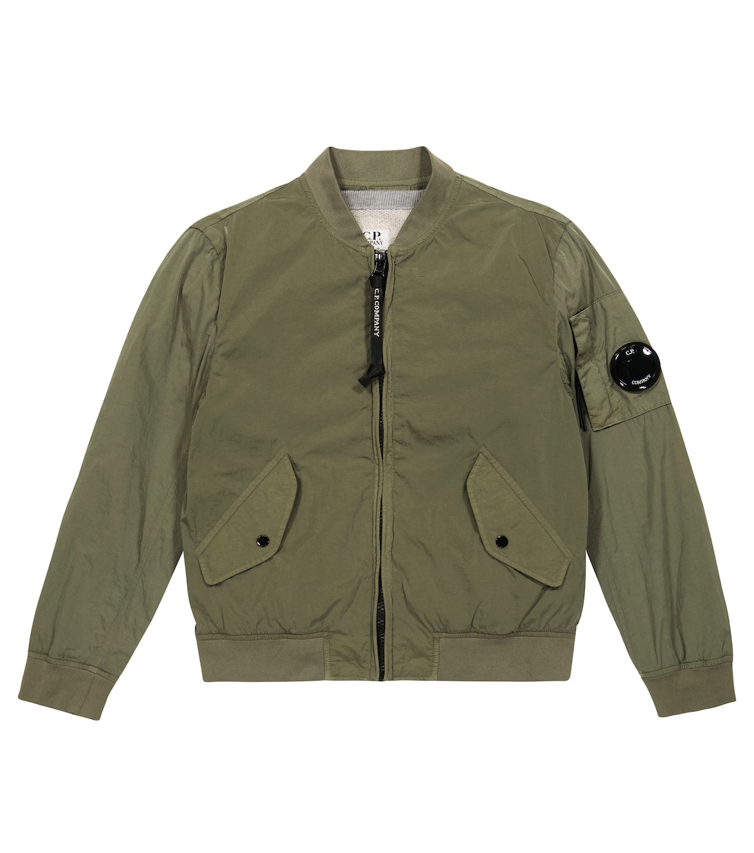 Куртка-бомбер Chrome-R C.P. COMPANY KIDS, зеленый куртка рубашка c p company chrome r pocket светло зеленый