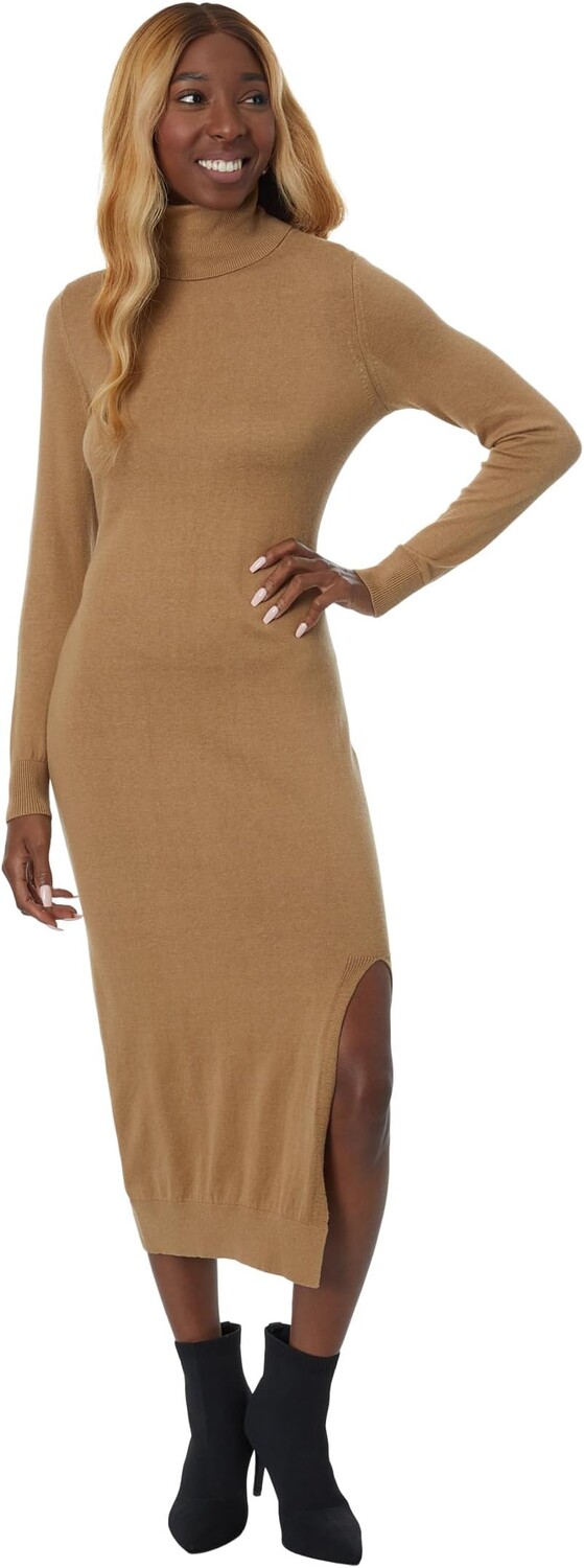 

Платье миди с водолазкой и разрезом MICHAEL Michael Kors, цвет Dark Camel
